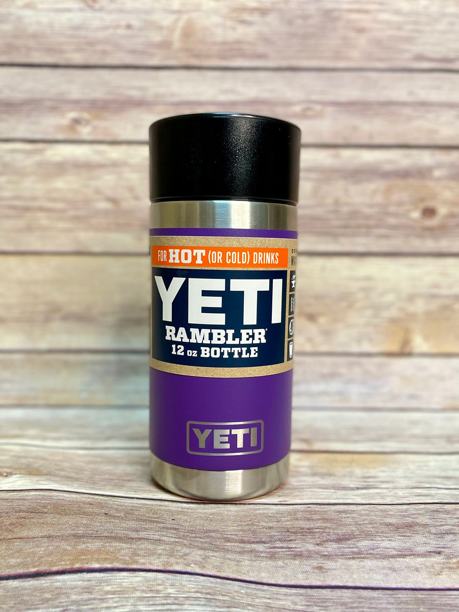 YETI Rambler 12 oz Bottle, Stainless Steel, Vacuum Insulated, with Hot Shot  Cap, Peak Purple