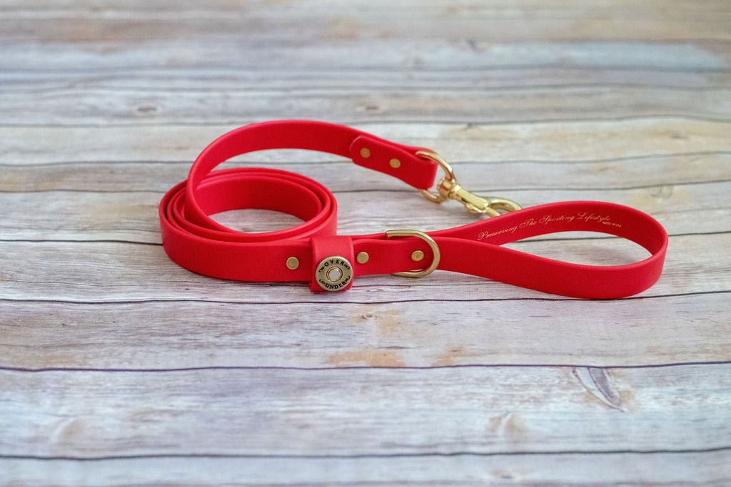 Over Under Water Dog Leash Red