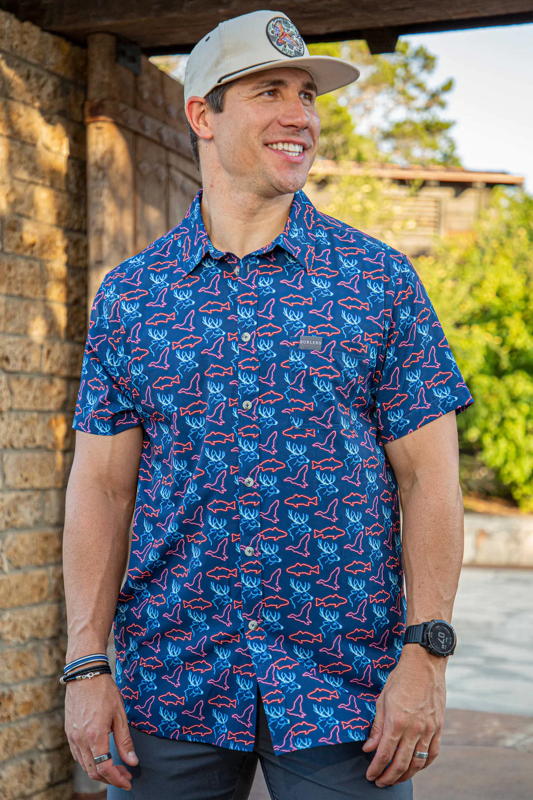 Burlebo Performance Button Up - Neon Outdoors