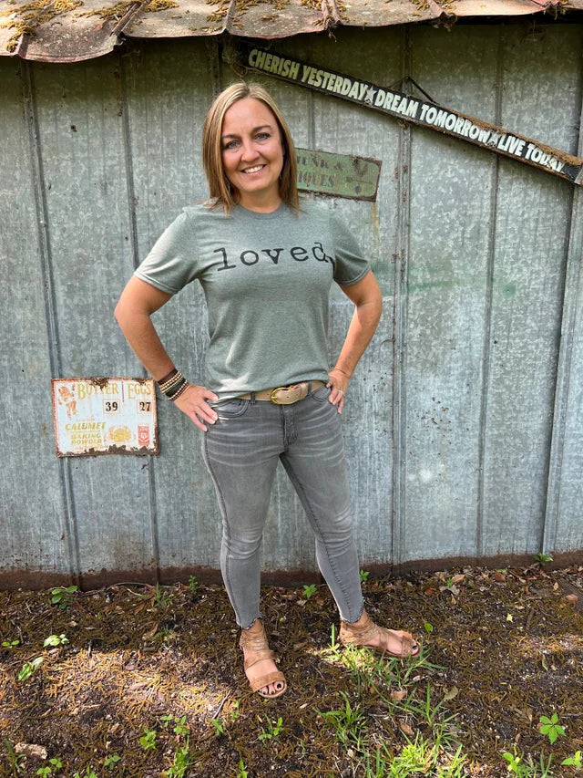 Loved T-Shirt- Heather Green